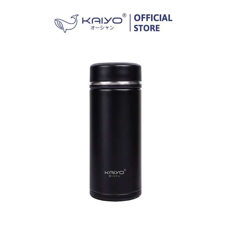 Bình giữ nhiệt hai lớp inox 304 Kaiyo, 360ml, màu đen nhám [KVF-6964]