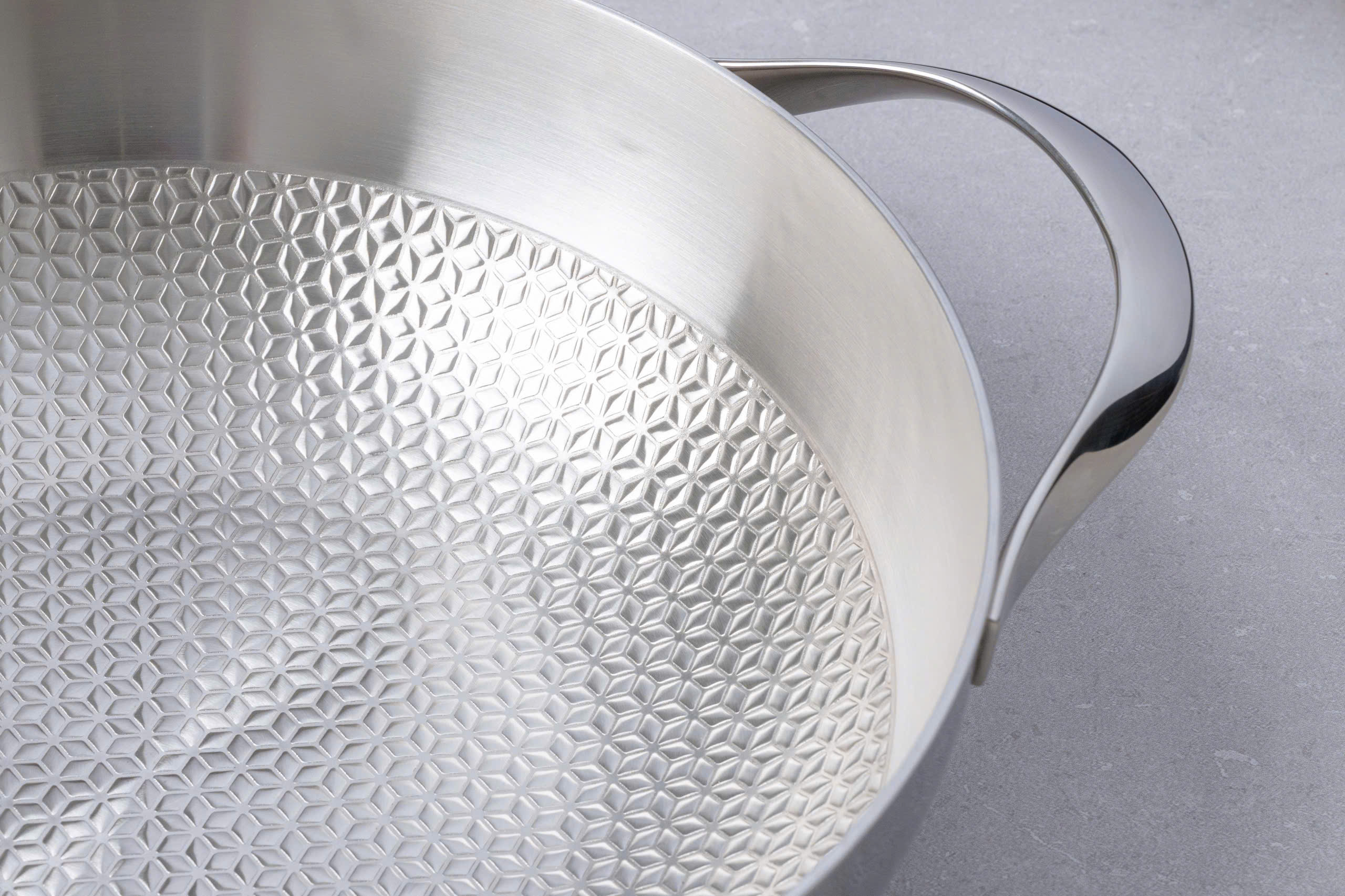 Chảo đúc inox 3 lớp đáy liền dập nổi Kaiyo sâu lòng, 2 tay cầm, vung kính size 28cm [mã KIW-6766]