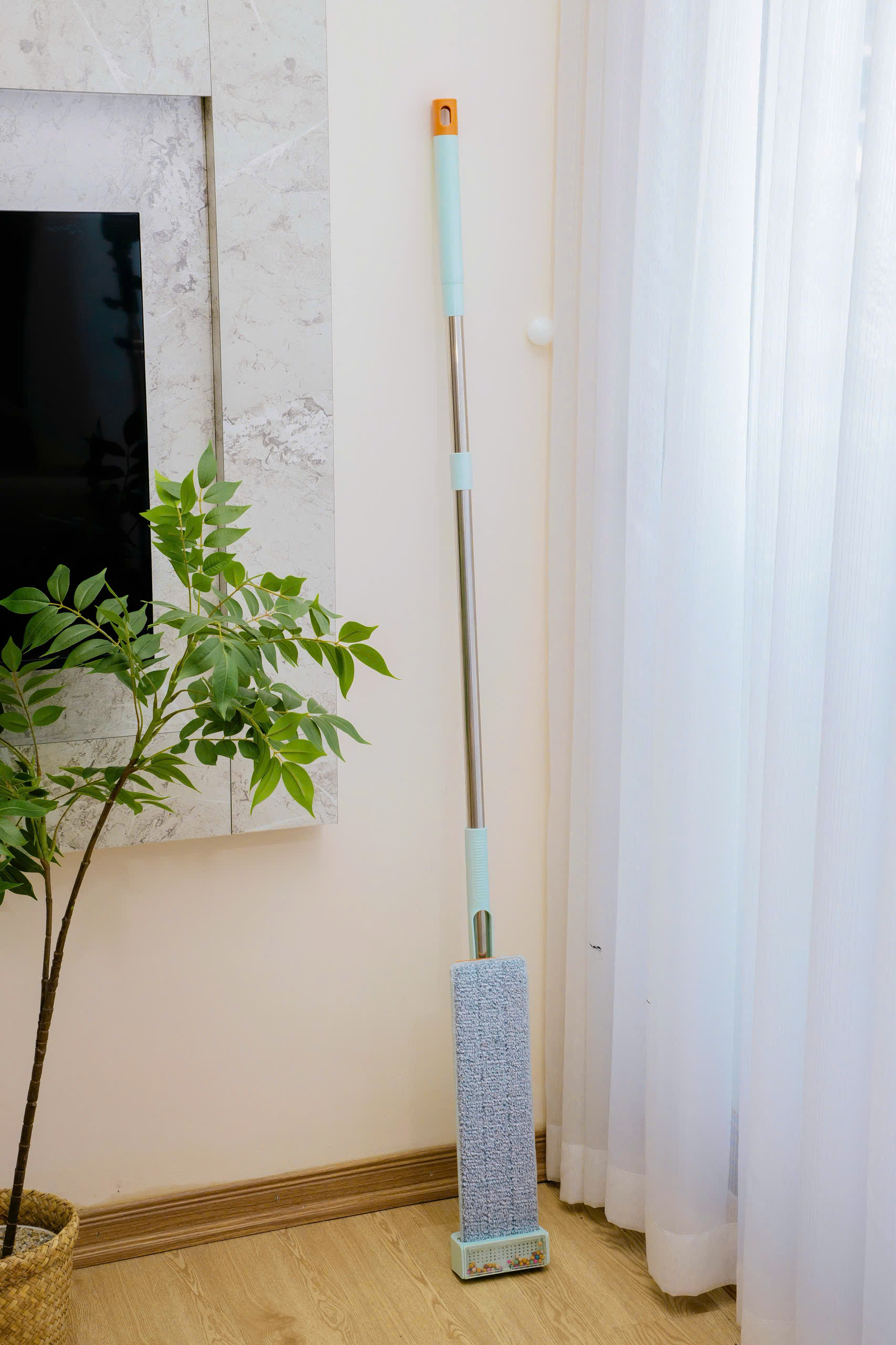 Cây lau nhà tự vắt chữ nhật Kaiyo, màu xanh mint [mã KMP-8234]