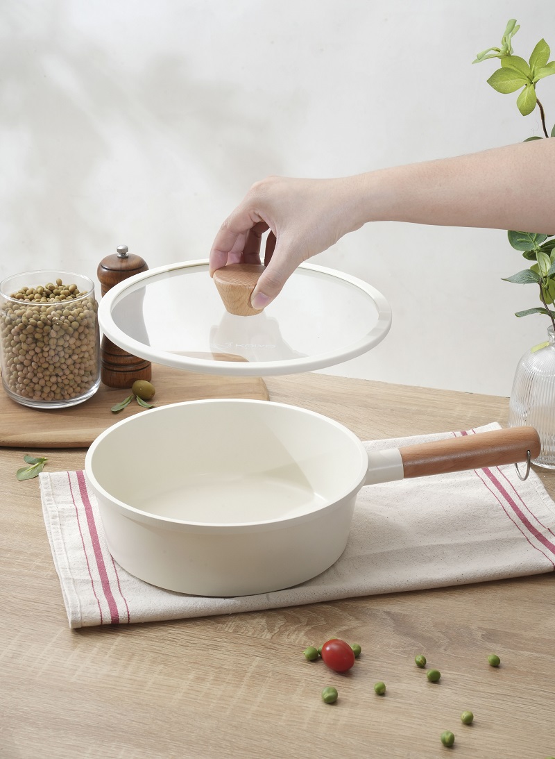 Chảo nhôm đúc nguyên khối, thành cao Elegant Kaiyo, size 22cm