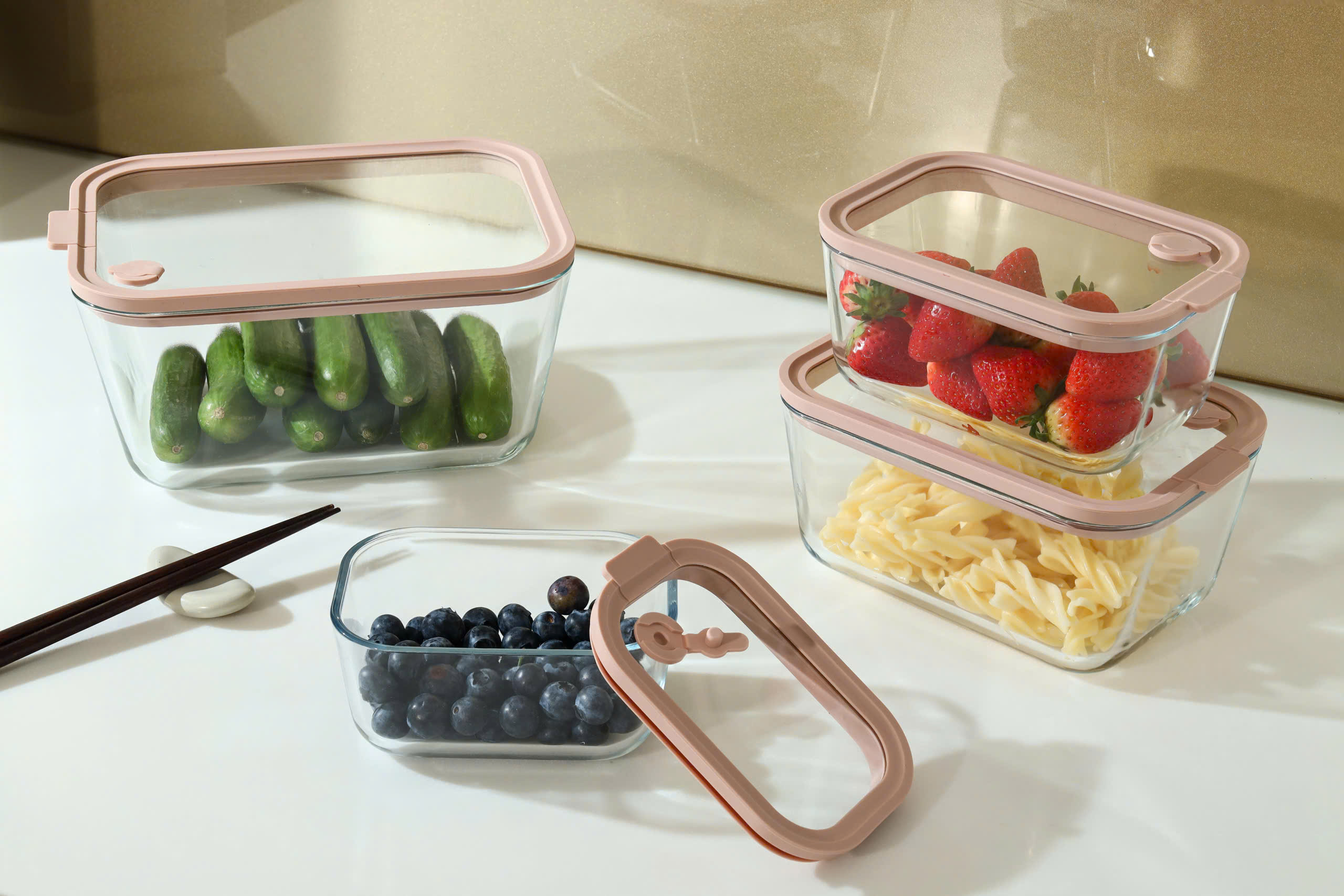 Hộp đựng thực phẩm thuỷ tinh chịu nhiệt borosilicate hình chữ nhật dáng sâu Kaiyo 470ml [mã KFC-5295]