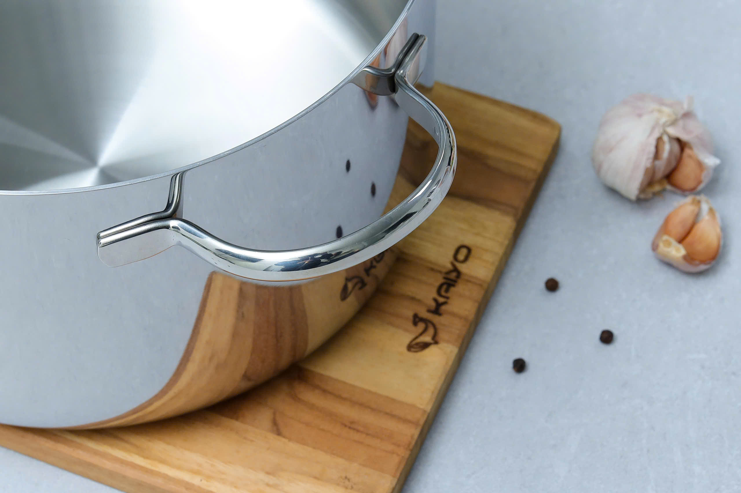 Nồi inox thân đáy liền Try-Ply Kaiyo, vung kính, size 18cm (Classic Pro) [KIC-6834]