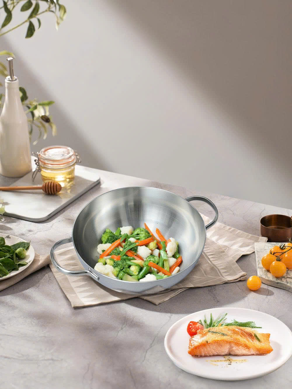 Chảo đúc inox 3 lớp thân đáy liền Kaiyo, sâu lòng, 2 tay cầm, size 16cm (Classic Pro) [KIW-6865]