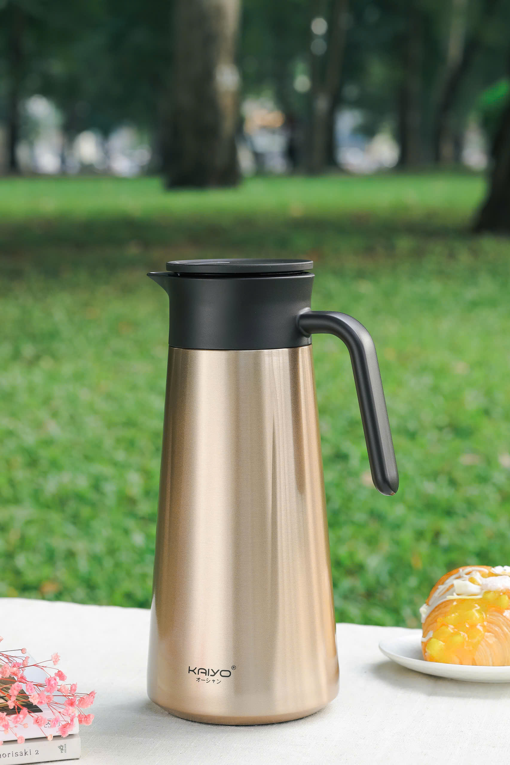 Bình giữ nhiệt kèm lọc trà Kaiyo dung tích 1.8L, màu vàng đồng [mã KSV-6803]