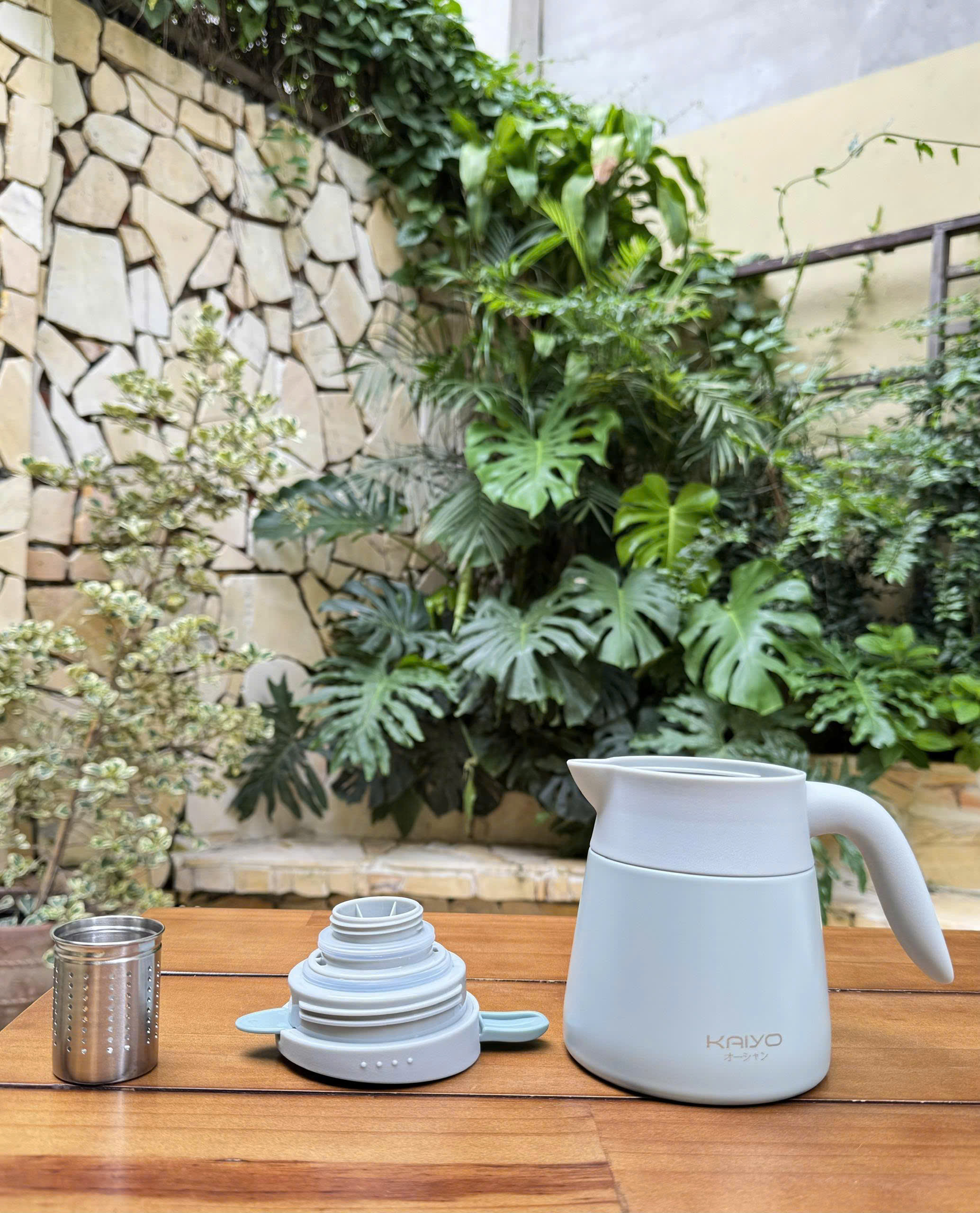 Bình giữ nhiệt 2 lớp có lõi lọc trà inox Kaiyo màu xanh, dung tích 500ml [mã KSV-6636]