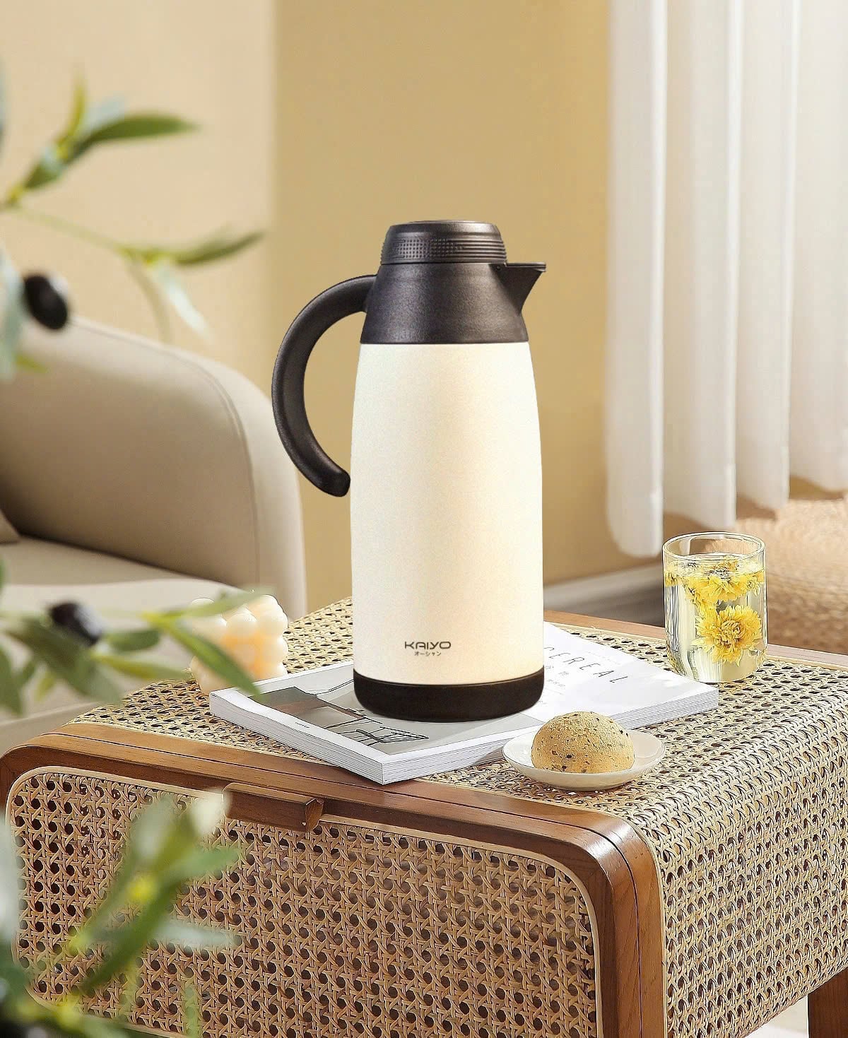 Phích pha trà giữ nhiệt 2 lớp inox có lõi lọc Kaiyo