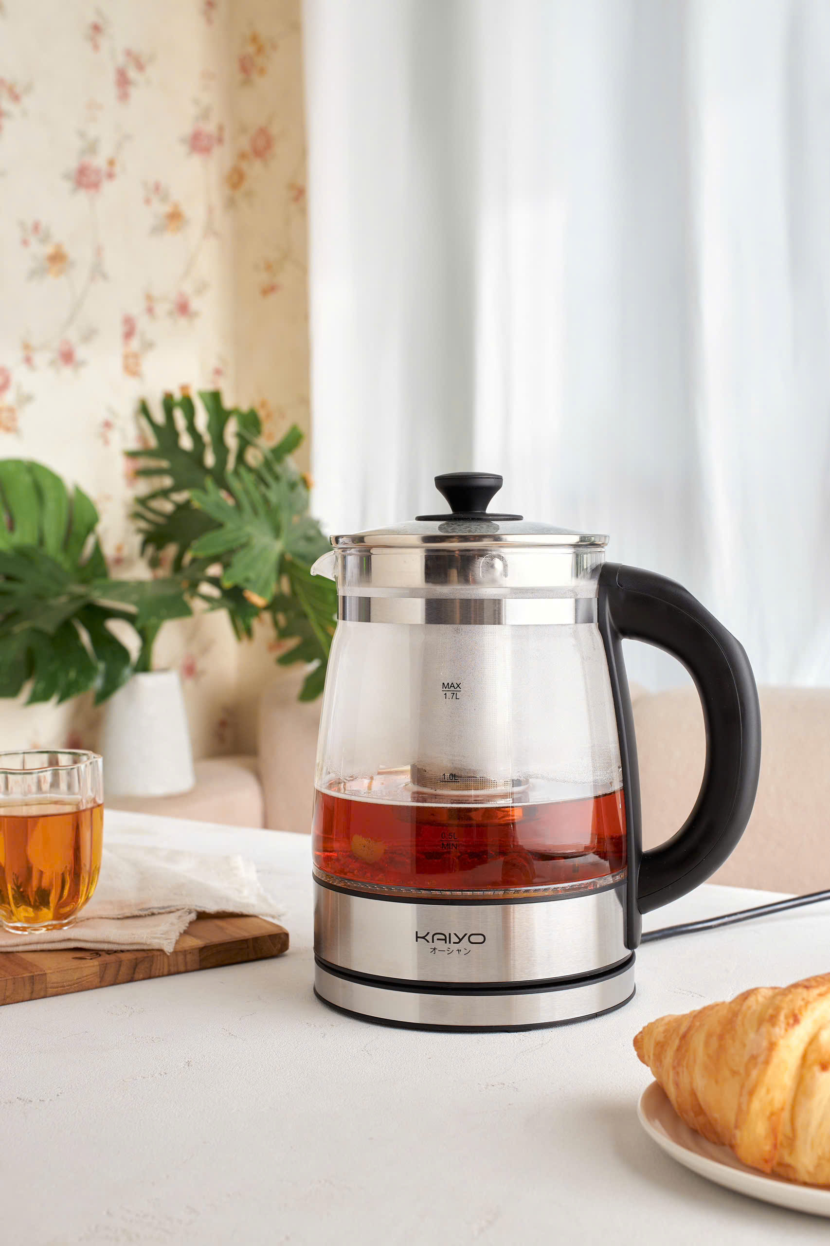 Ấm siêu tốc thuỷ tinh borosilicate Kaiyo 1.7L (KEK-062)