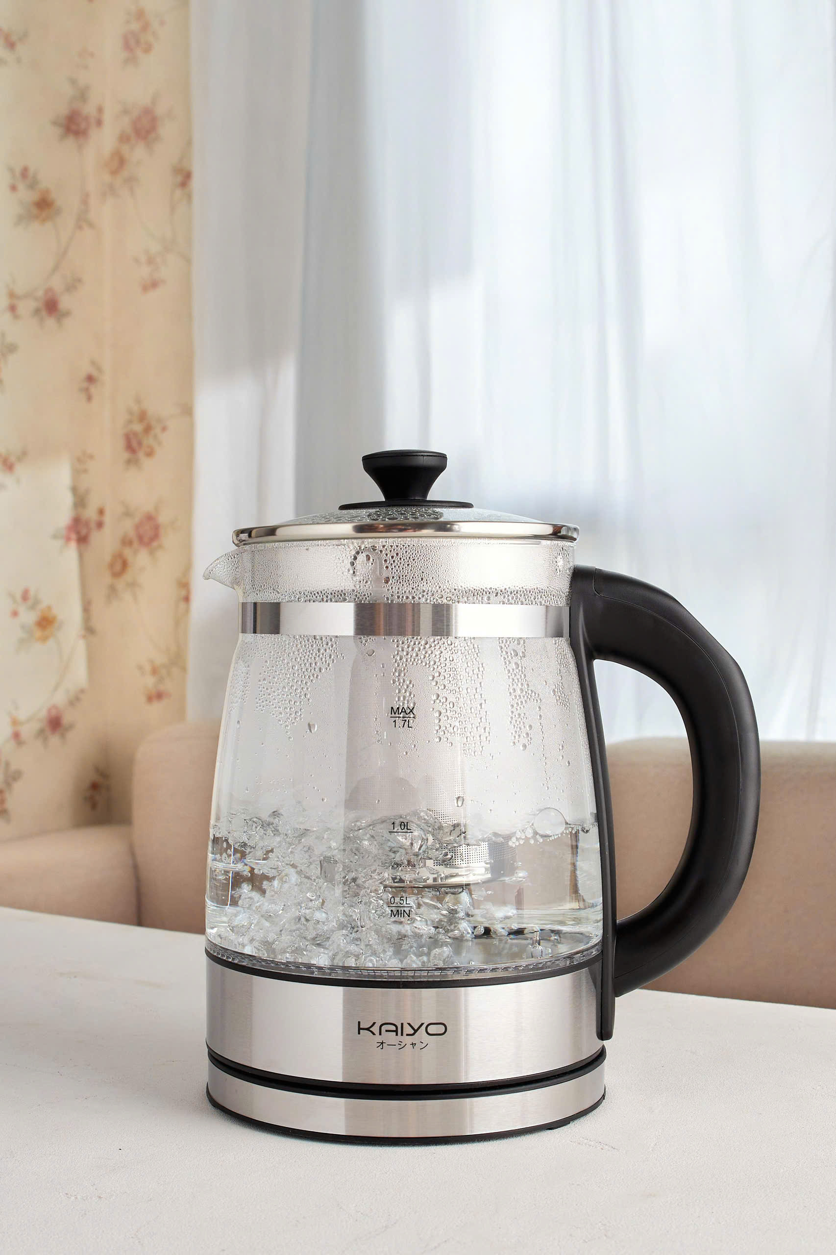 Ấm siêu tốc thuỷ tinh borosilicate Kaiyo 1.7L (KEK-062)