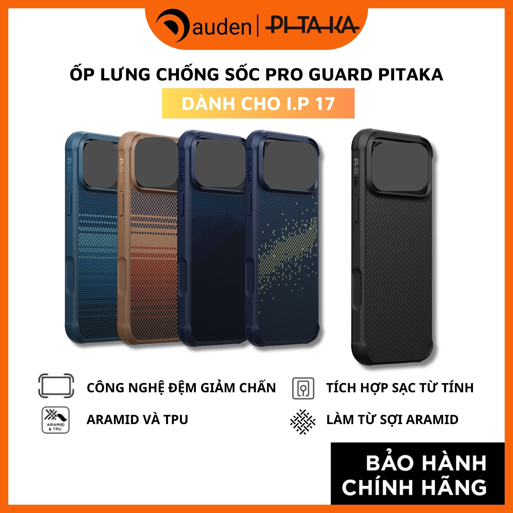 Ốp lưng iPhone 17 - PITAKA Aramid ProGuard