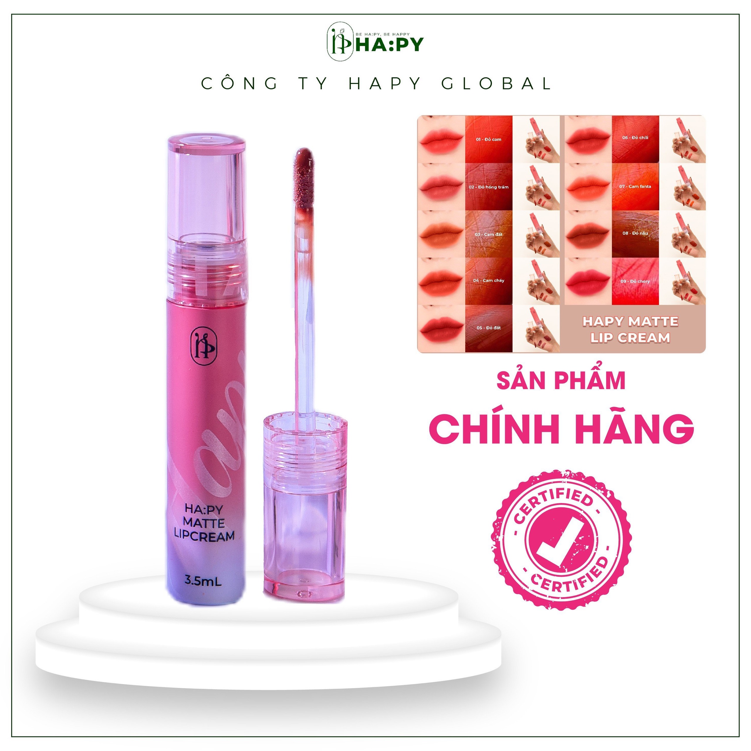 HAPY MATTE LIPCREAM - Son kem lì cho đôi môi cuốn hút suốt 24h.