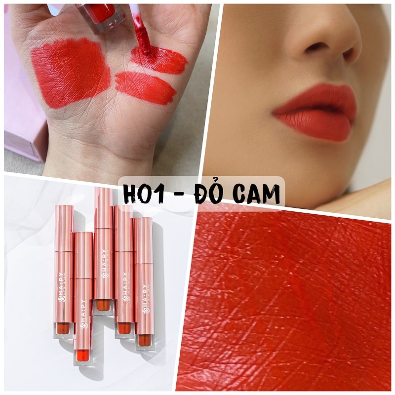 HAPY MATTE LIPCREAM - H01 ĐỎ CAM