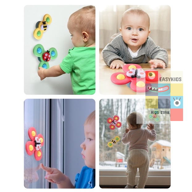 Đồ chơi con quay spinner vui nhộn EASYKIDS gồm 3 chi tiết hình côn trùng dễ thương