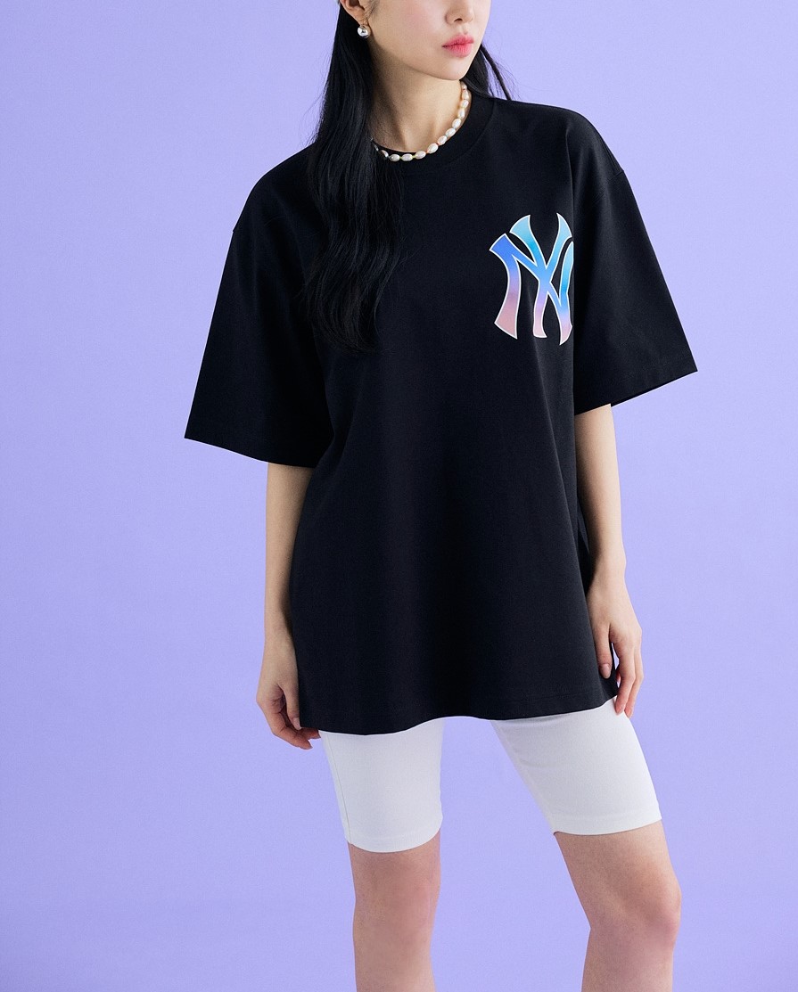 Áo MLB Basic Big Logo Short Sleeve T-Shirt New York Yankees Black