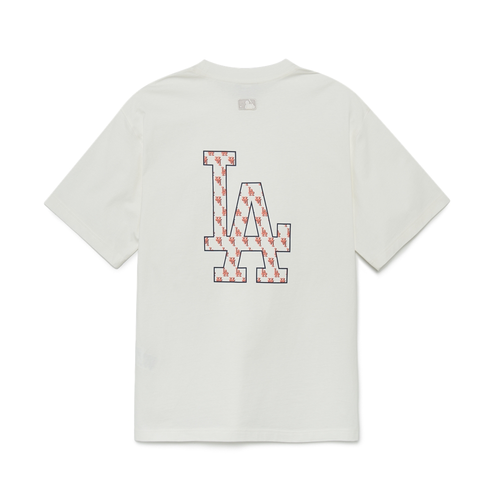 Bấm vào để xem thư viện ảnh Áo Thun MLB Classic Monogram Big Logo Short Sleeve LA Dodgers Ivory