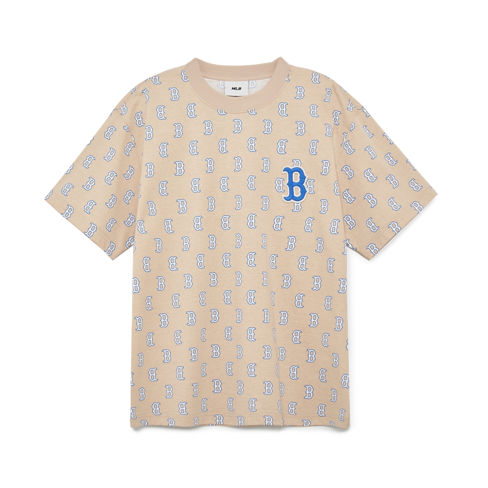 Bấm vào để xem thư viện ảnh Áo Thun MLB Classic Monogram Front Panel Pattern Short Sleeve Boston Red Sox L.Sand