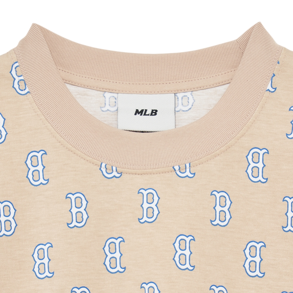 Bấm vào để xem thư viện ảnh Áo Thun MLB Classic Monogram Front Panel Pattern Short Sleeve Boston Red Sox L.Sand