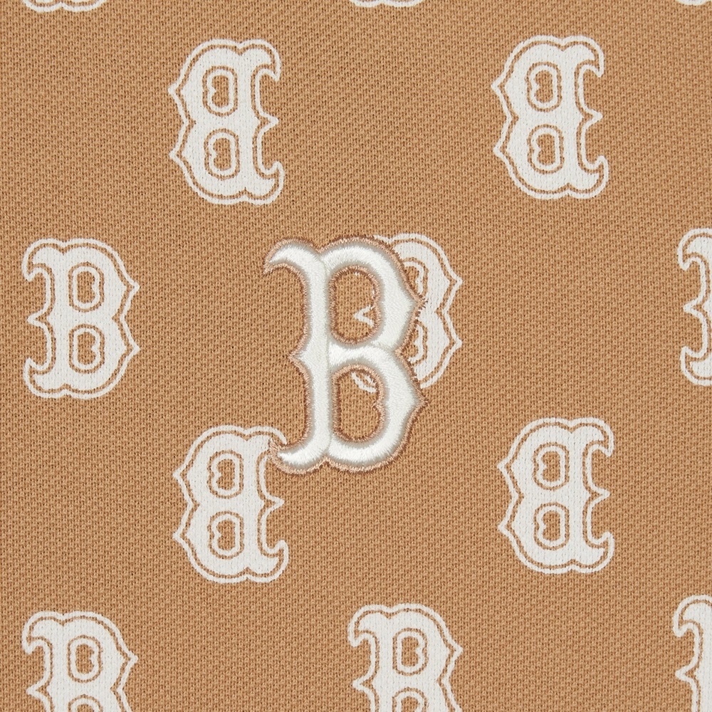 Bấm vào để xem thư viện ảnh Áo Polo MLB Korea Classic Mono Front Pattern Collar Boston Red Sox Camel