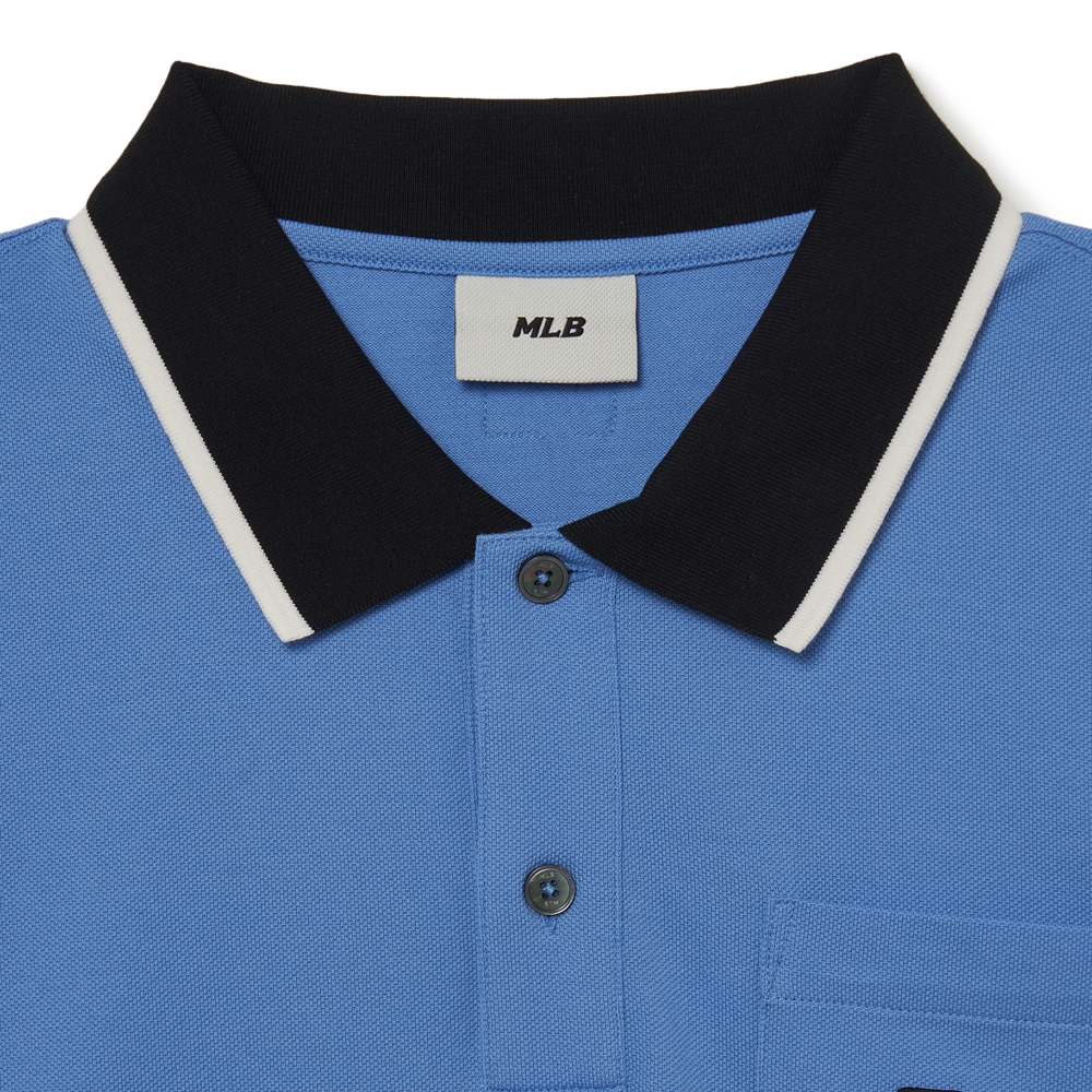 Bấm vào để xem thư viện ảnh Áo Polo MLB Men's Basic Comfortable Fit Collar LA Dodgers L.Cobalt Blue