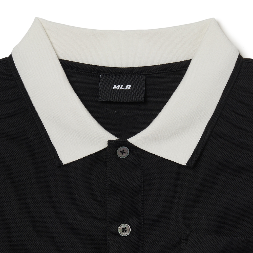 Áo Polo MLB Men's Basic Comfortable Fit Collar T-Shirt New York Yankees Black