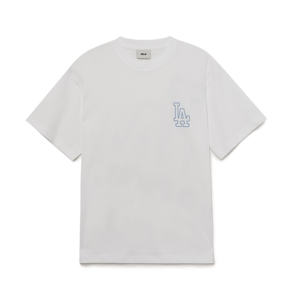 Bấm vào để xem thư viện ảnh Áo Thun MLB Basic Mega Logo Overfit LA Dodgers Off White