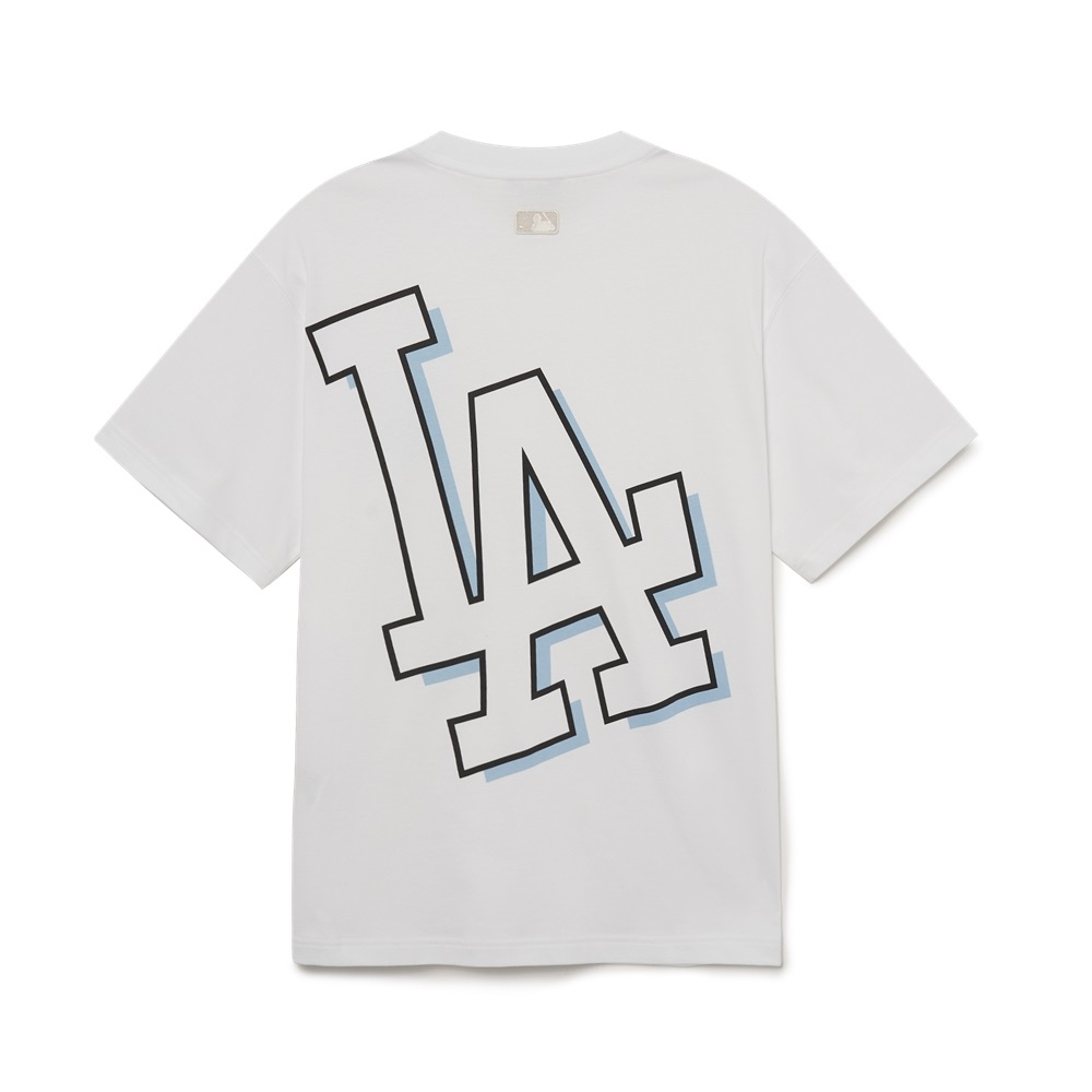 Áo Thun MLB Basic Mega Logo Overfit LA Dodgers Off White