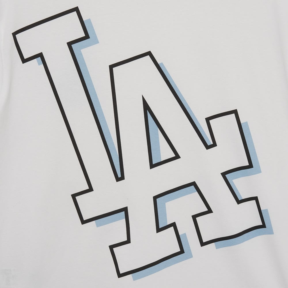 Bấm vào để xem thư viện ảnh Áo Thun MLB Basic Mega Logo Overfit LA Dodgers Off White