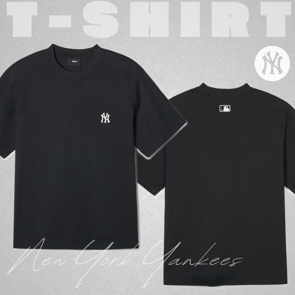 Bấm vào để xem thư viện ảnh Áo Thun MLB Korea Basic Short Sleeve T-Shirt New York Yankees Black