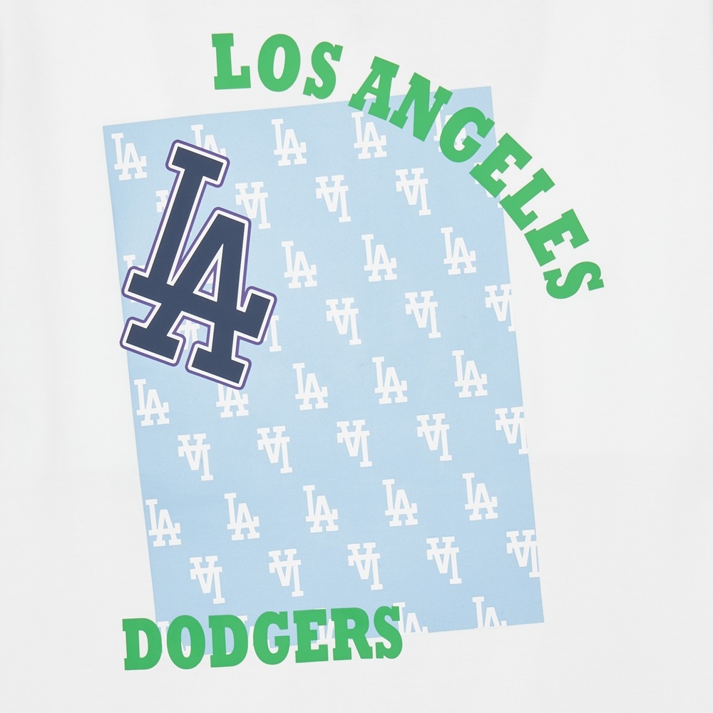 Bấm vào để xem thư viện ảnh Áo Thun MLB Korea Monative T-Shirt LA Dodgers Ivory