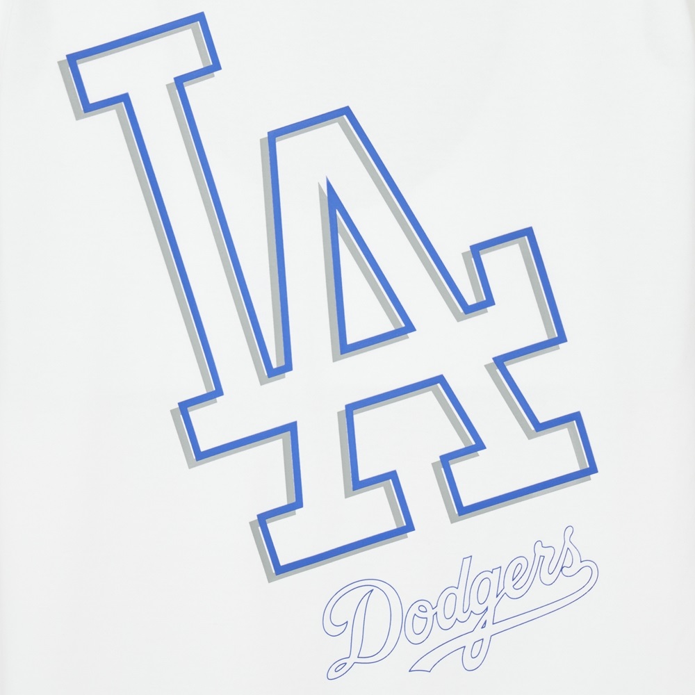 Bấm vào để xem thư viện ảnh Áo Thun MLB Korea Basic Mega Logo LA Dodgers White