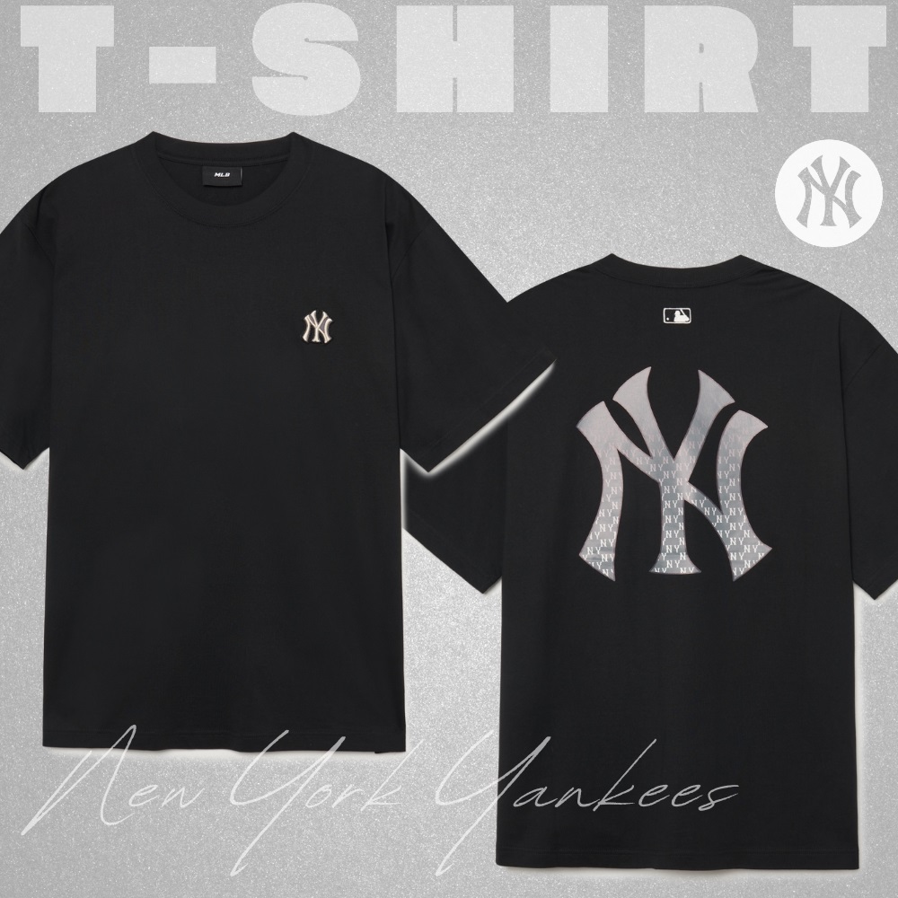 Bấm vào để xem thư viện ảnh Áo Thun MLB Korea Monogram Big Lux New York Yankees Black