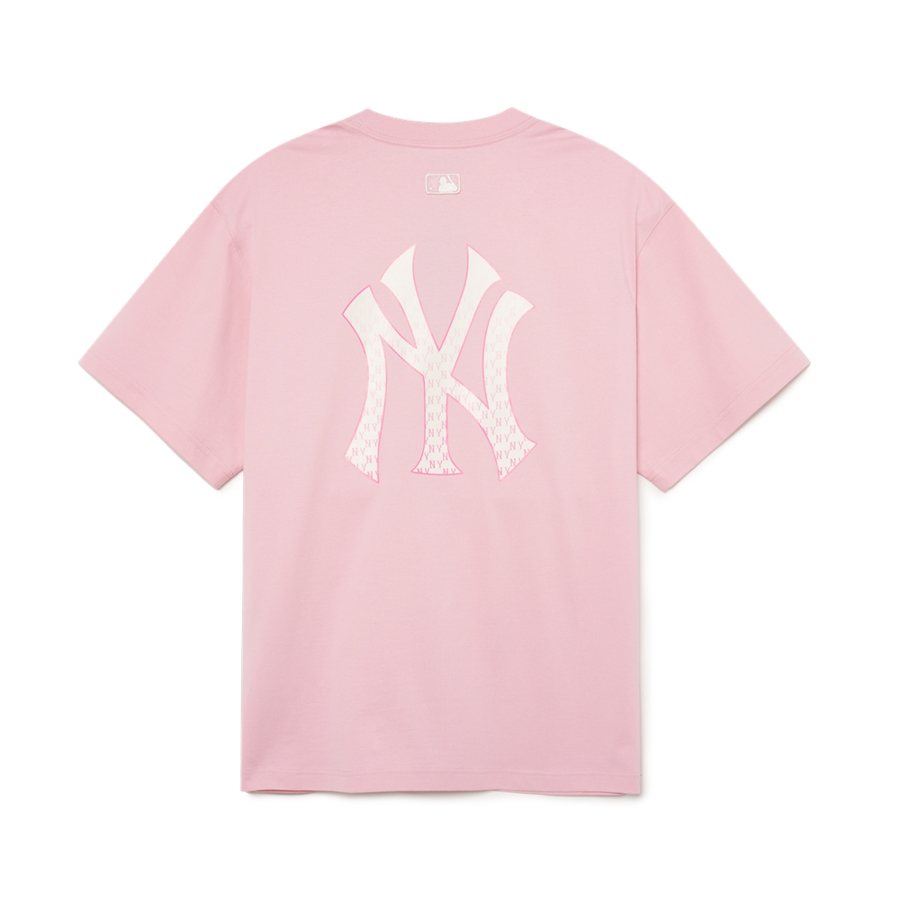 Áo Thun MLB Korea Monogram Big Lux New York Yankees L.Pink