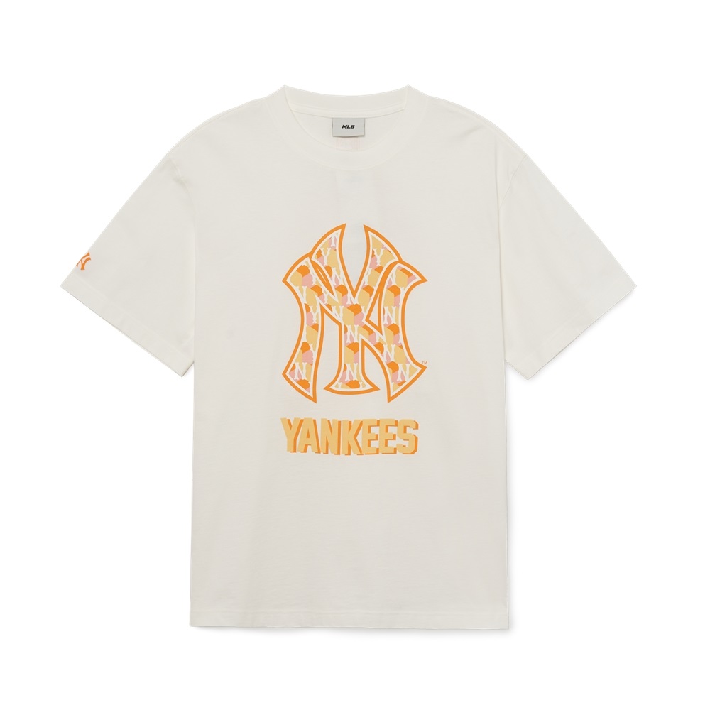 Bấm vào để xem thư viện ảnh Áo Thun MLB Cube Clipping Monogram New York Yankees Cream