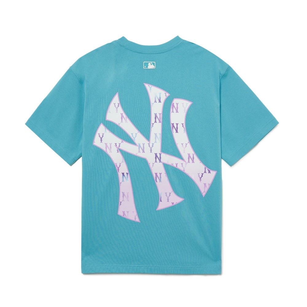 Bấm vào để xem thư viện ảnh Áo Thun MLB Gradient Monogram Clipping New York Yankees Turquoise