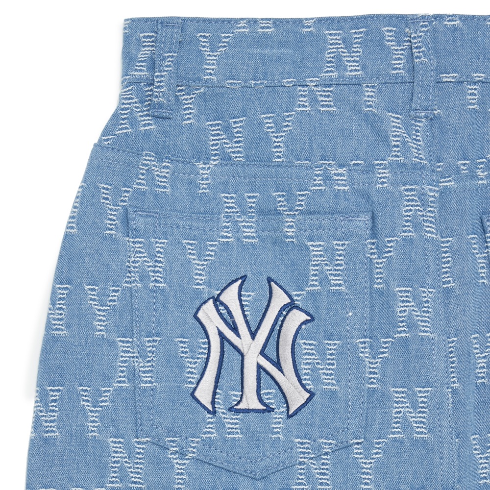 Váy MLB Women's Classic Monogram Jacquard Denim Skirt New York Yankees Indigo