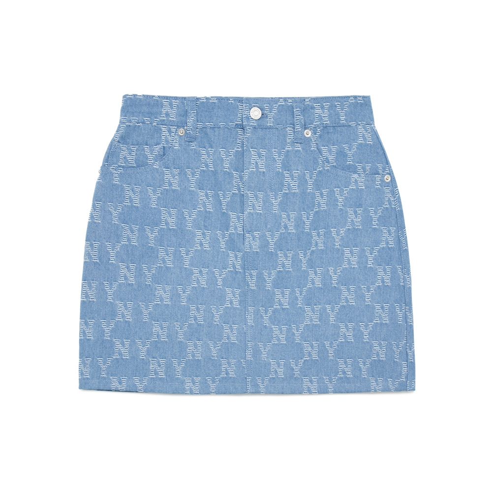 Bấm vào để xem thư viện ảnh Váy MLB Women's Classic Monogram Jacquard Denim Skirt New York Yankees Indigo
