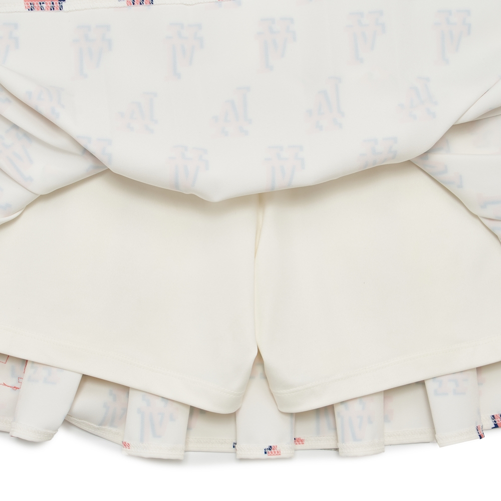 Bấm vào để xem thư viện ảnh Váy MLB Women's Classic Monogram Front Pattern Pleated Skirt LA Dodgers Cream
