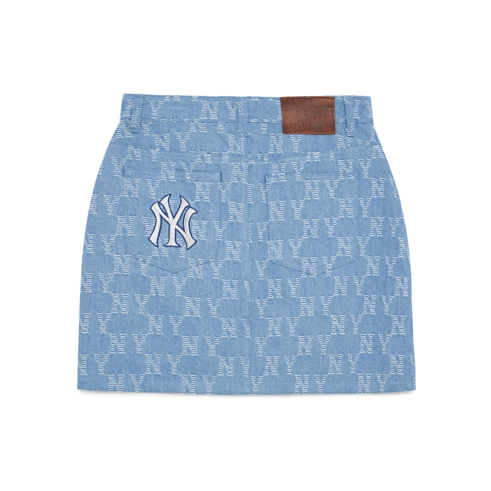 Bấm vào để xem thư viện ảnh Váy MLB Women's Classic Monogram Jacquard Denim Skirt New York Yankees Indigo