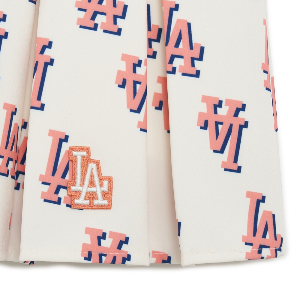 Bấm vào để xem thư viện ảnh Váy MLB Women's Classic Monogram Front Pattern Pleated Skirt LA Dodgers Cream