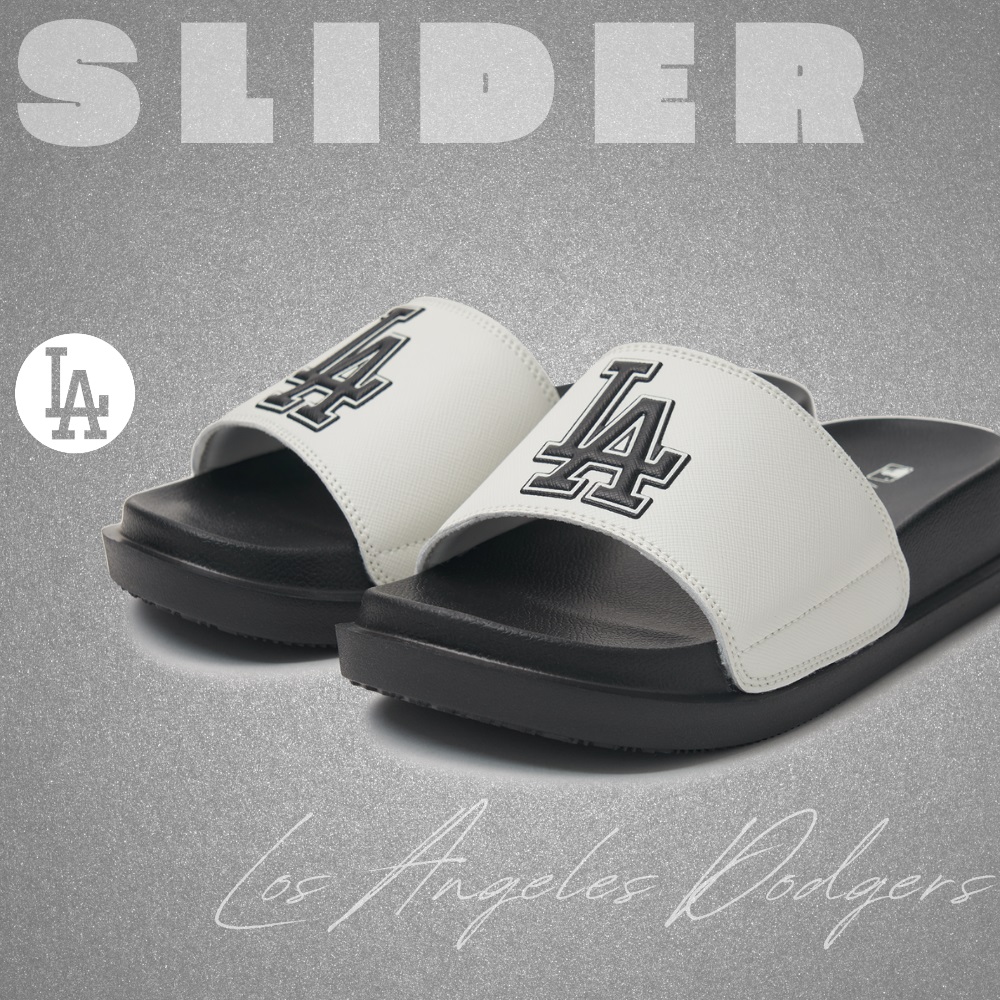 Bấm vào để xem thư viện ảnh Dép MLB Korea Chunky Mound Basic LA Dodgers Ivory