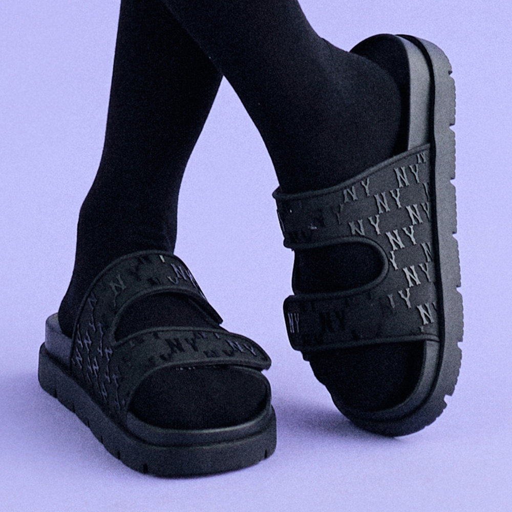 Bấm vào để xem thư viện ảnh Dép MLB Chunky Bouncer Two Strap New York Yankees Black