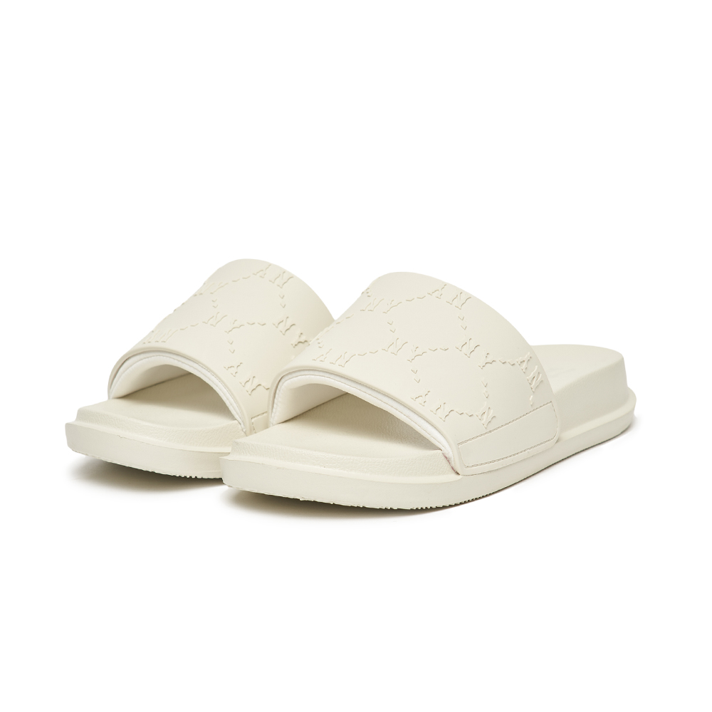 Bấm vào để xem thư viện ảnh Dép MLB Chunky Mound Dia Monogram New York Yankees White