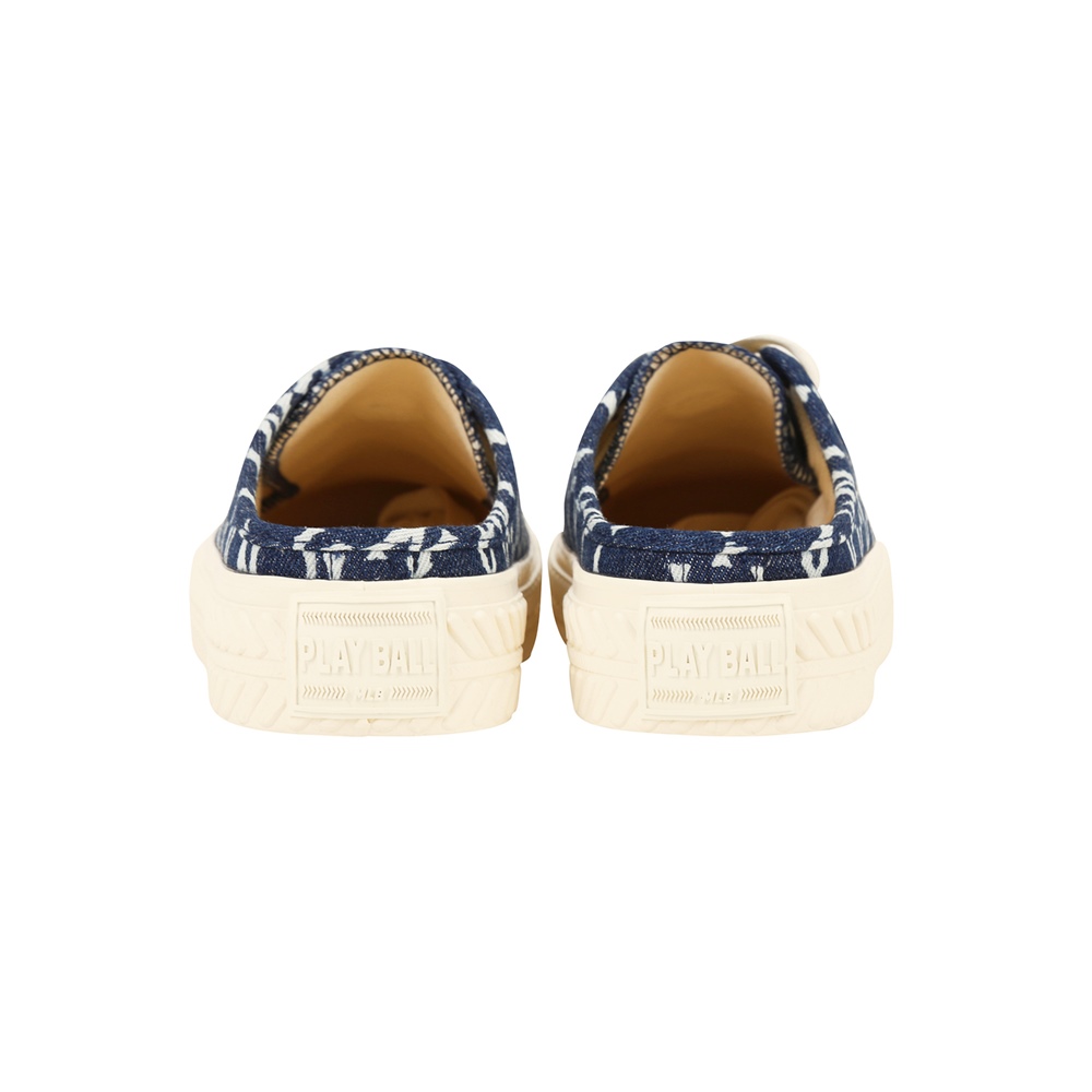 Bấm vào để xem thư viện ảnh Giày MLB Mule Playball Monogram Denim New York Yankees Navy