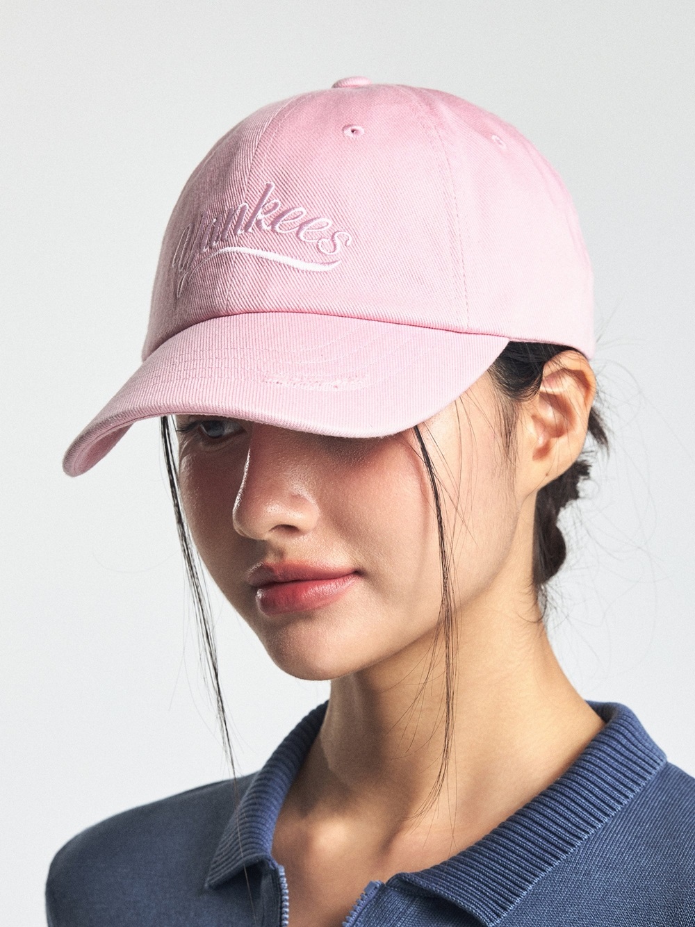 Nón MLB Korea Vintage Culsive Unstructured Ball Cap New York Yankees Pink