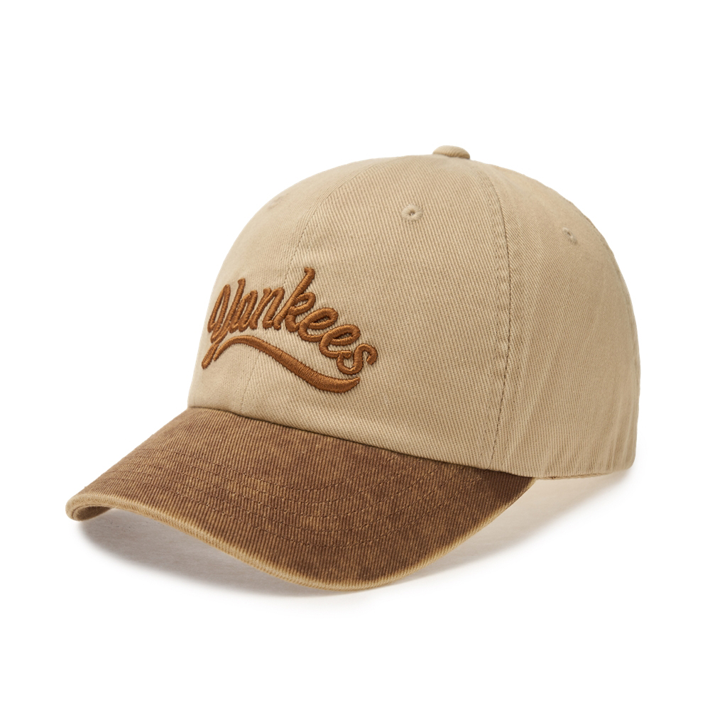 Nón MLB Korea Varsity Vintage Culsive Color Block Unstructured Ball Cap New York Yankees Sand