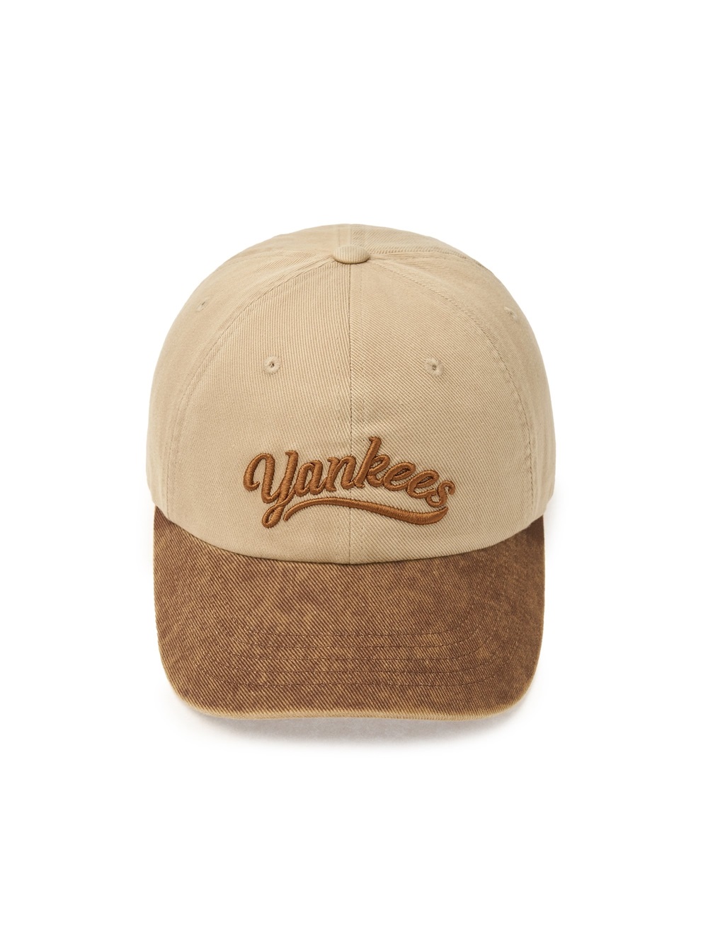 Nón MLB Korea Varsity Vintage Culsive Color Block Unstructured Ball Cap New York Yankees Sand