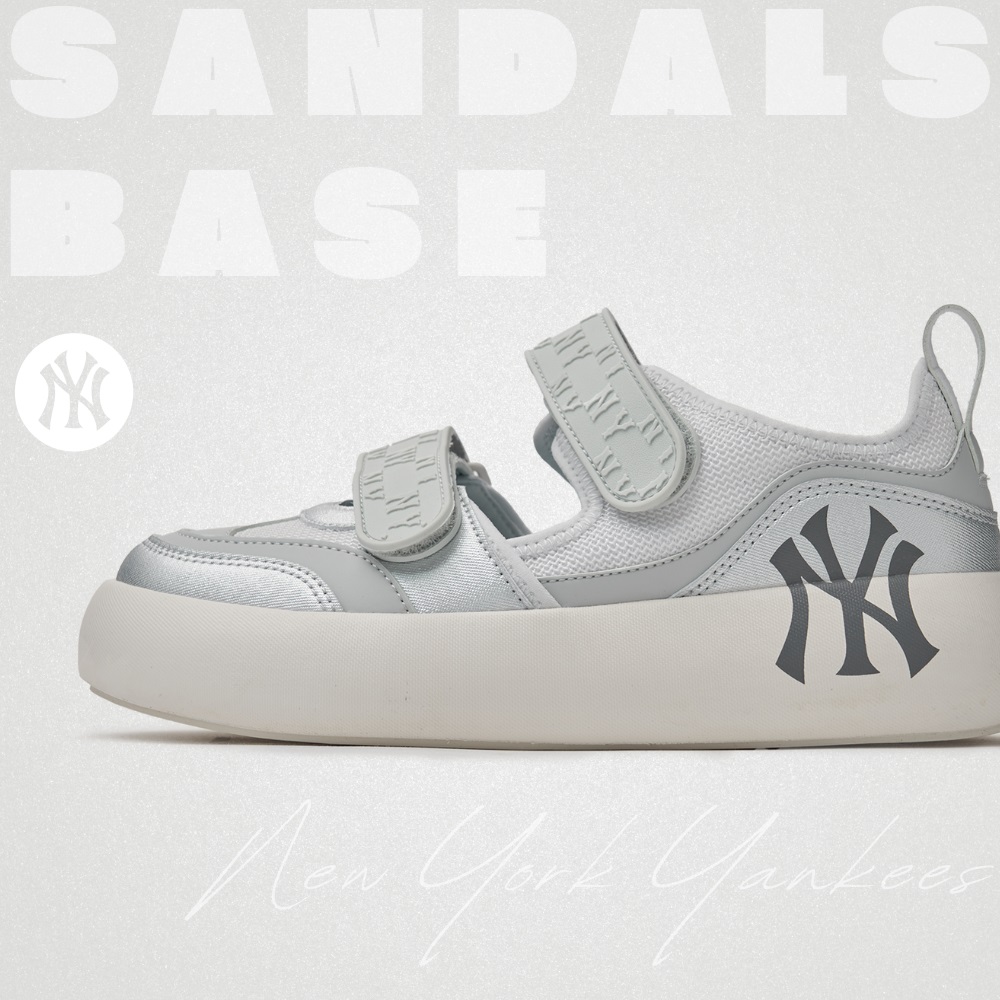 Bấm vào để xem thư viện ảnh Sandals MLB Korea Chunky Base New York Yankees Grey