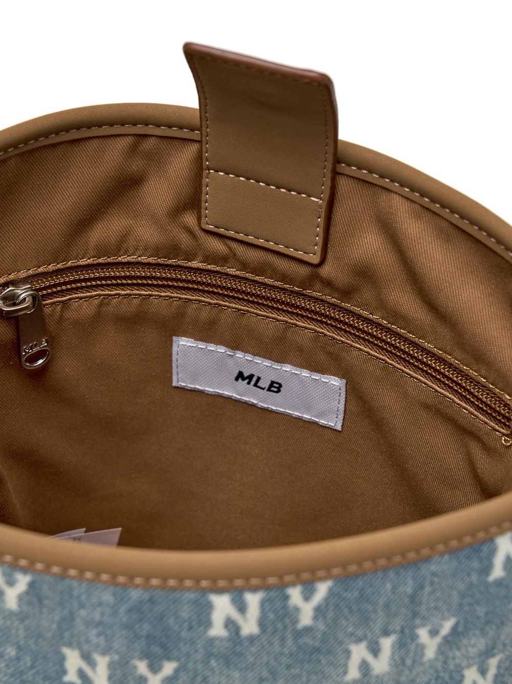 Túi MLB Classic Mono Vintage Denim Bucket Bag New York Yankees Blue