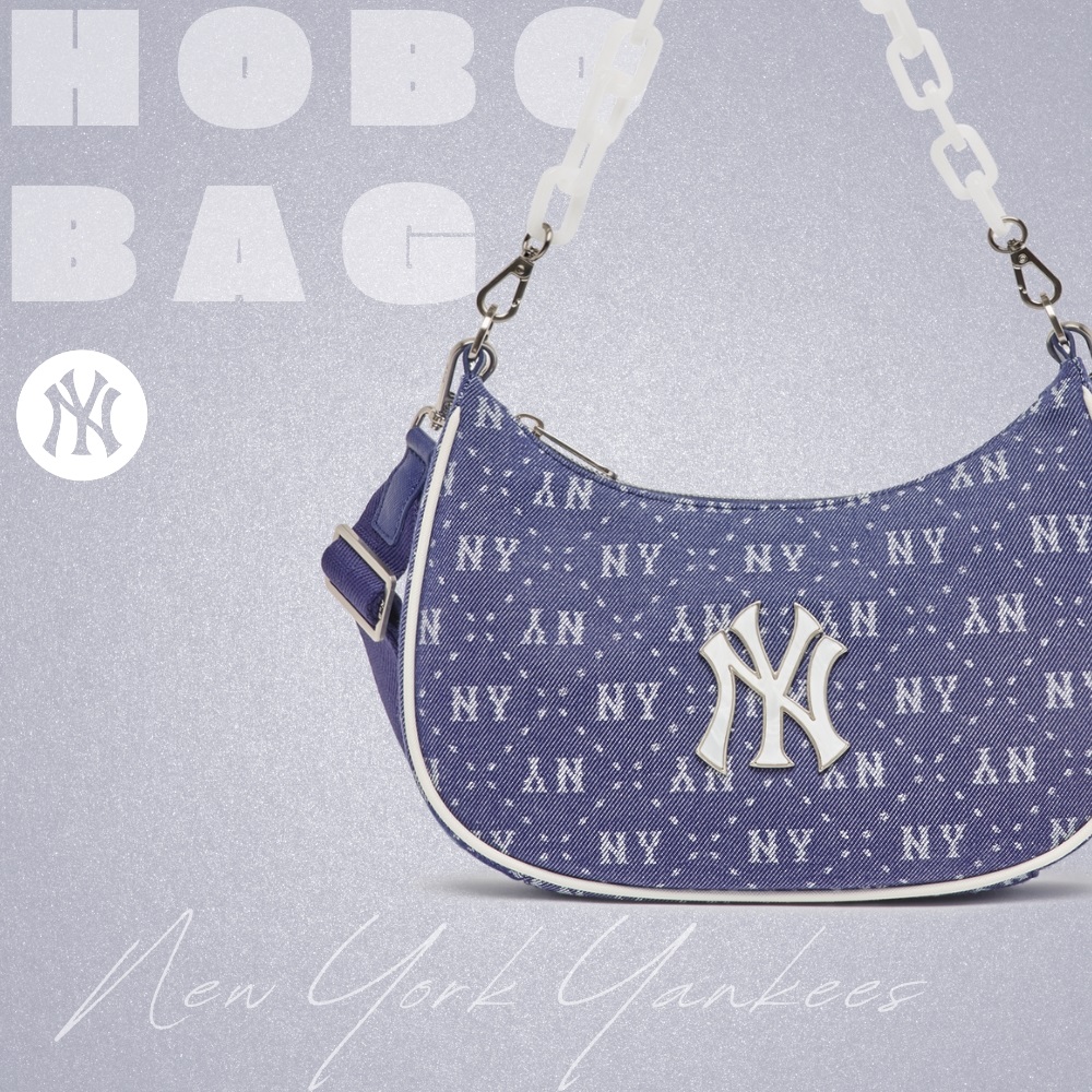 MLB KOREA Monogram Jacquard Hobobag New York Yankees - Black