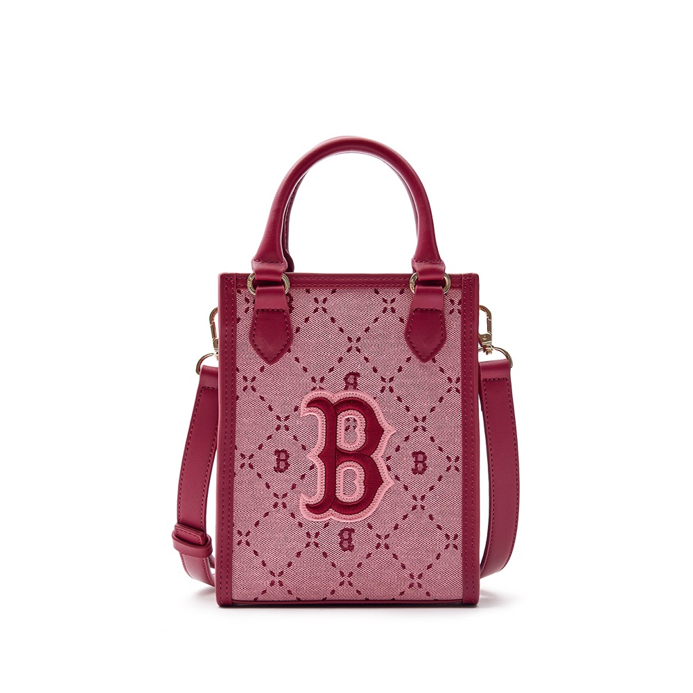 MLB Korea - Monogram Jacquard Hobo Bag Boston Red Sox