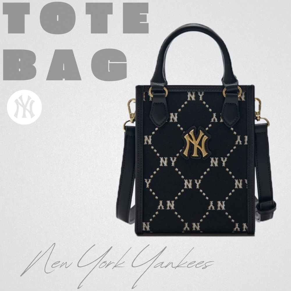 Bấm vào để xem thư viện ảnh Túi MLB Korea [KIDS] Diamond Monogram Mini Tote Bag New York Yankees Black